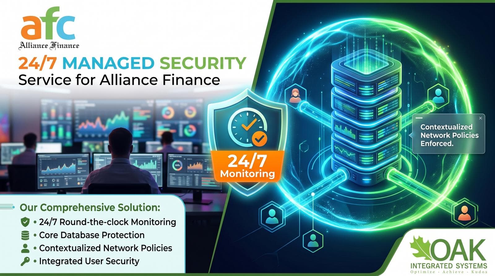 24/7 managed security operations center for Alliance Finance