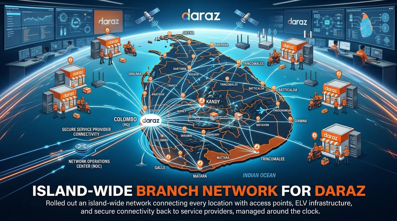 Island-wide branch network map connecting every Daraz location